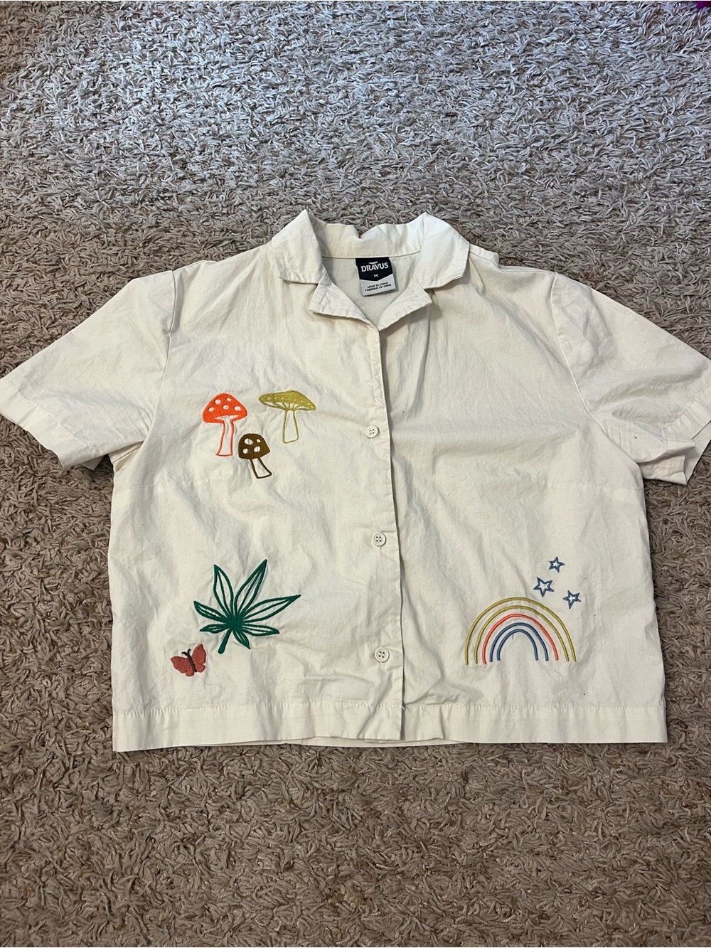 Cropped Embroidered Top